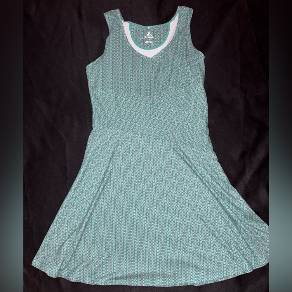 Prana Amelie Athletic Teal Midi Dress Size Small - Picture 2 of 6